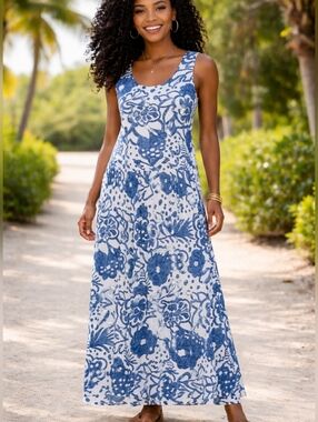 Smith & Hawken Women's Maxi Dress Coastal Blue